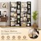 Costway 1/2 PCS 6-tier Bookshelf Tall Display Shelf with 11 Open Shelves 2 Anti-tipping Kits Black/Natural/White